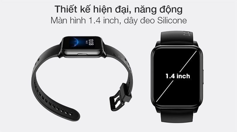 Realme Watch 2 với m&agrave;n h&igrave;nh rộng 1.4 inch kết hợp c&ocirc;ng nghệ TFT-LCD v&agrave; độ ph&acirc;n giải 320 x 320 pixel